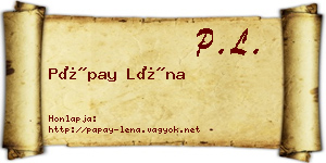 Pápay Léna névjegykártya